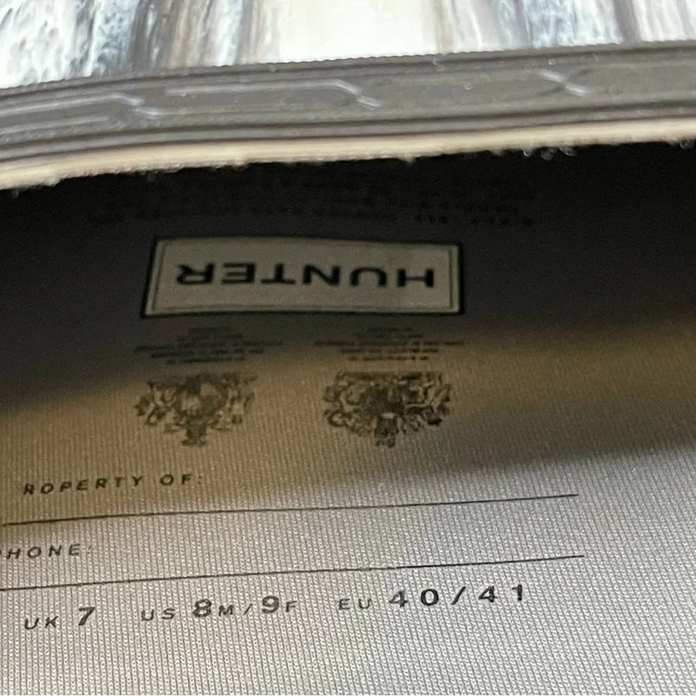 Hunter Limited Edition Original Nightfall Black/White Tall Rain Boots Size 9 - Picture 10 of 10